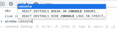 Window Console Object