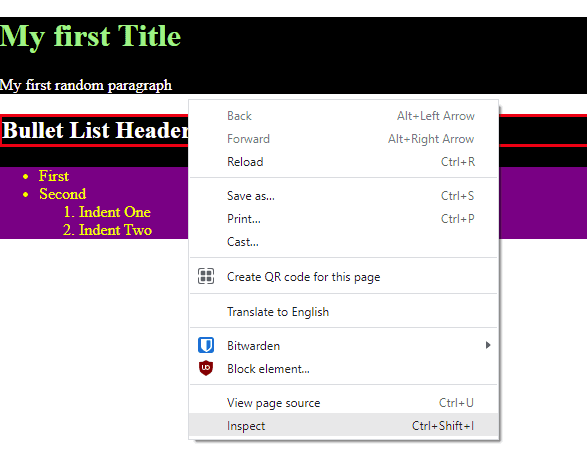 Right Click Inspect