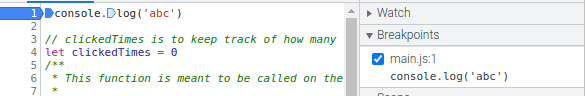 Creating a Breakpoint - After Click